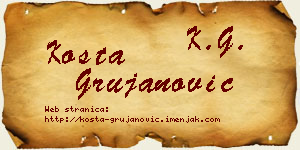 Kosta Grujanović vizit kartica